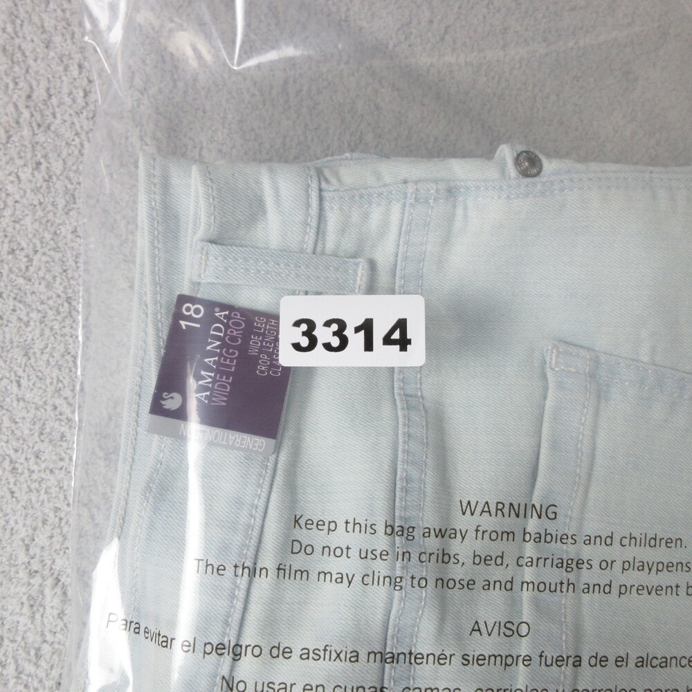 Gloria Vanderbilt Womens Wide Leg Crop Jeans 18 Light Blue 5 Pocket Denim Casual - Picture 14 of 14